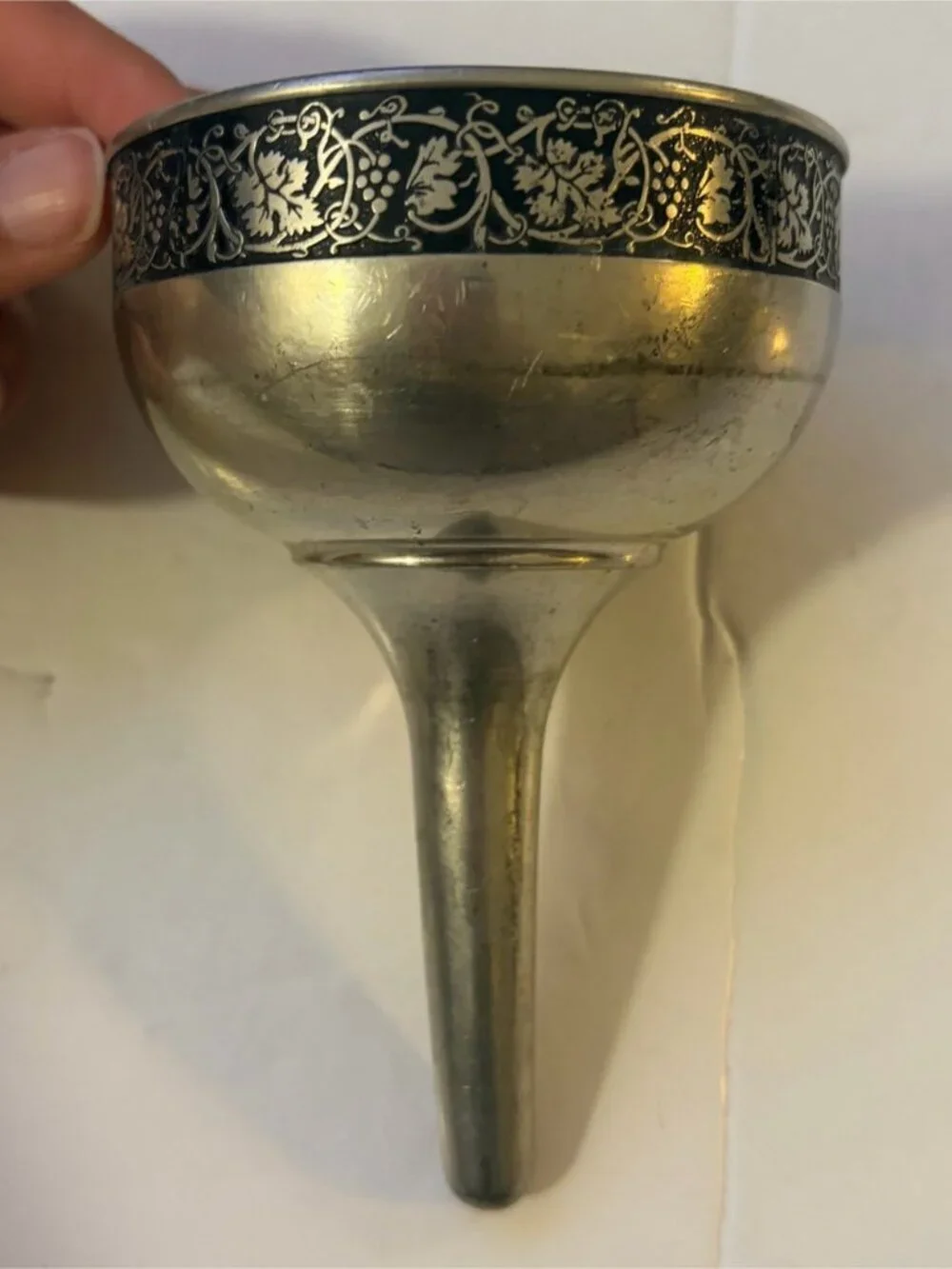 Vintage Royal Selangor Pewter Wine Funnel Grapevine Pattern Barware